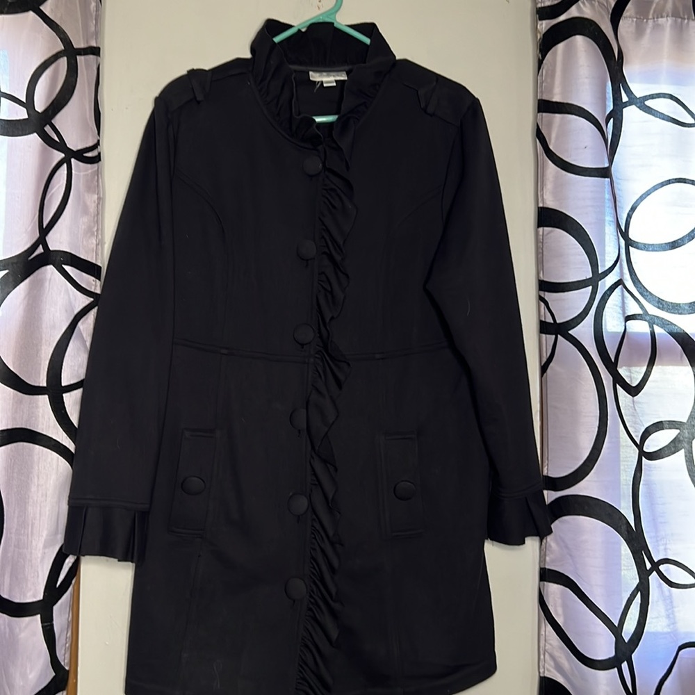 DressBarn Ruffled Button Jacket Large - Picture 9 of 14